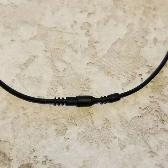 16" Black Silicone Rubber Snap Necklace Cord - Picture 2 of 4